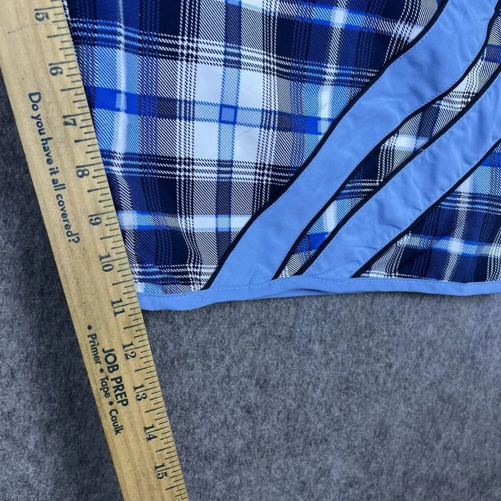 Pacific and Co Men's Swim Trunks Light Blue Black Plaid Board Shorts Size XL
